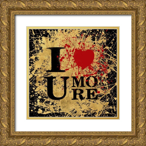 Heart of Gold II Gold Ornate Wood Framed Art Print with Double Matting by Art Licensing Studio