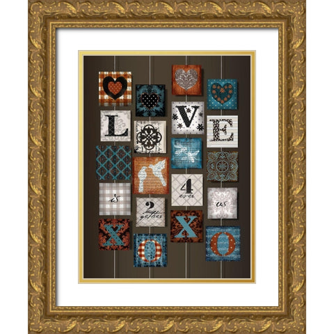 Love on Strings Gold Ornate Wood Framed Art Print with Double Matting by Art Licensing Studio