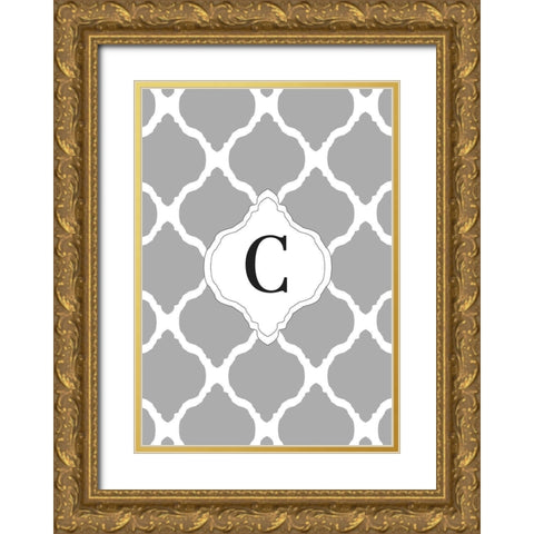 C Gold Ornate Wood Framed Art Print with Double Matting by Art Licensing Studio