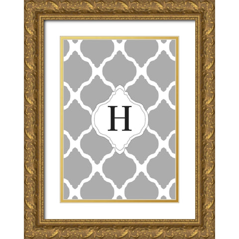 H Gold Ornate Wood Framed Art Print with Double Matting by Art Licensing Studio