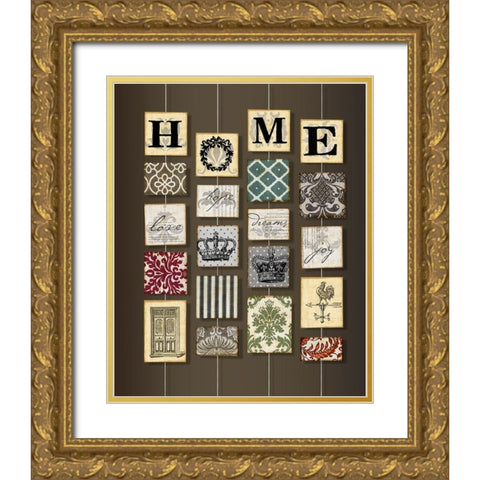 Home on strings Gold Ornate Wood Framed Art Print with Double Matting by Art Licensing Studio