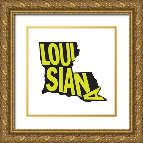 Louisiana Gold Ornate Wood Framed Art Print with Double Matting by Art Licensing Studio