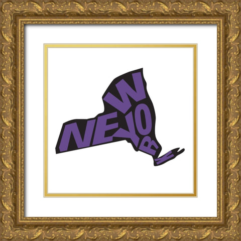 New York Gold Ornate Wood Framed Art Print with Double Matting by Art Licensing Studio