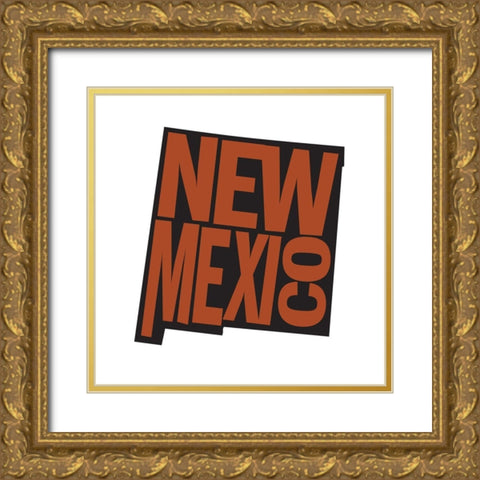 New Mexico Gold Ornate Wood Framed Art Print with Double Matting by Art Licensing Studio