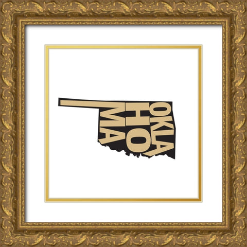 Oklahoma Gold Ornate Wood Framed Art Print with Double Matting by Art Licensing Studio