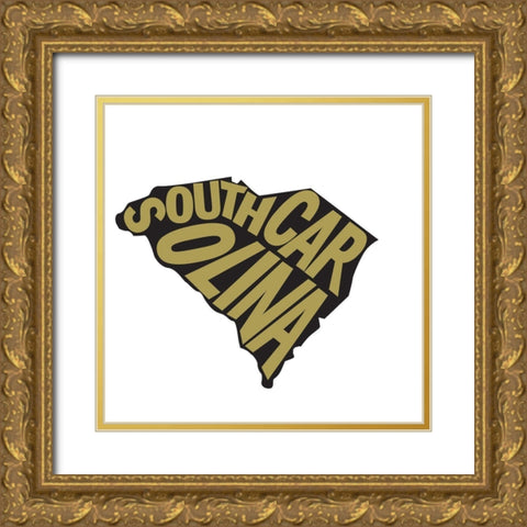 South Carolina Gold Ornate Wood Framed Art Print with Double Matting by Art Licensing Studio