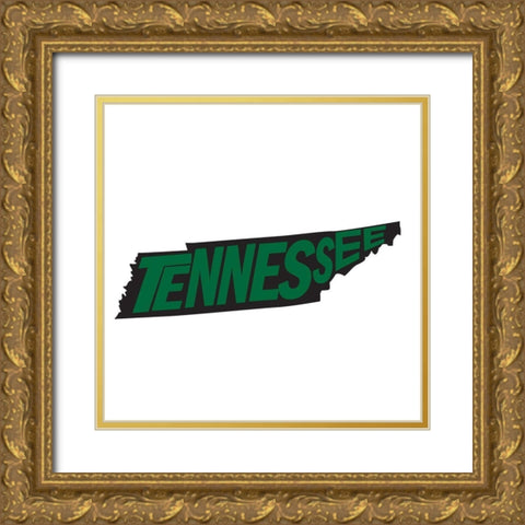 Tennessee Gold Ornate Wood Framed Art Print with Double Matting by Art Licensing Studio