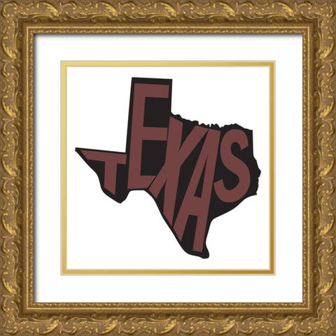 Texas Gold Ornate Wood Framed Art Print with Double Matting by Art Licensing Studio