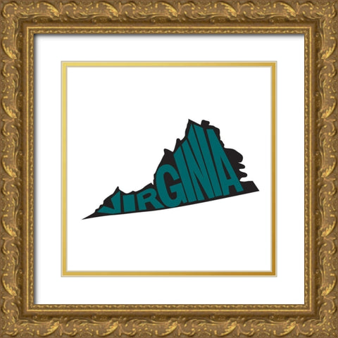 Virginia Gold Ornate Wood Framed Art Print with Double Matting by Art Licensing Studio