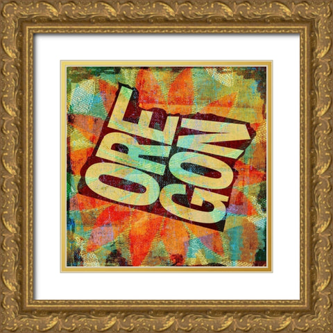 Oregon Gold Ornate Wood Framed Art Print with Double Matting by Art Licensing Studio