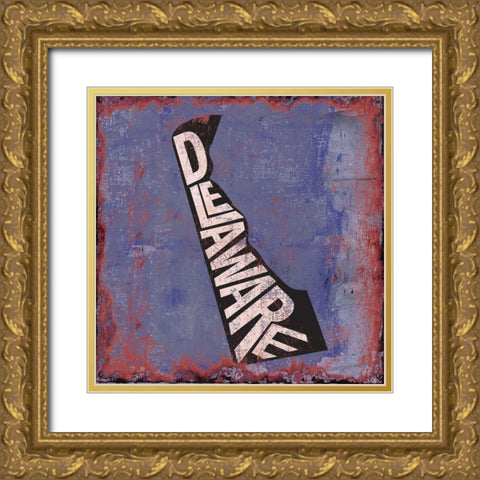 Delaware Gold Ornate Wood Framed Art Print with Double Matting by Art Licensing Studio
