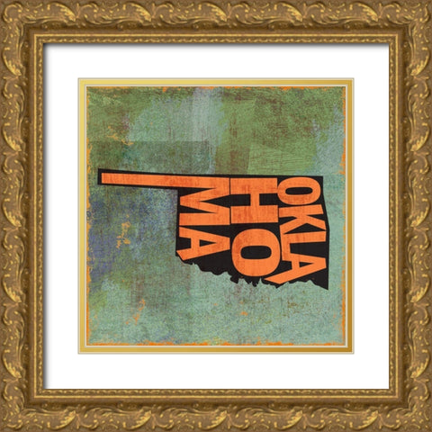 Oklahoma Gold Ornate Wood Framed Art Print with Double Matting by Art Licensing Studio