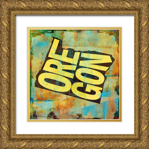 Oregon Gold Ornate Wood Framed Art Print with Double Matting by Art Licensing Studio
