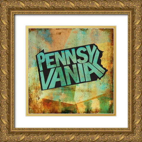 Pennsylvania Gold Ornate Wood Framed Art Print with Double Matting by Art Licensing Studio