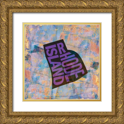 Rhode Island Gold Ornate Wood Framed Art Print with Double Matting by Art Licensing Studio