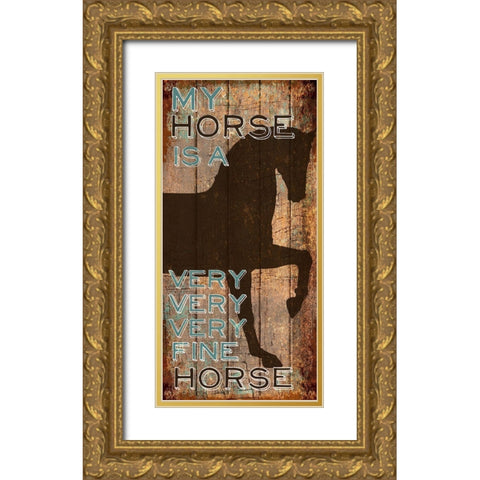 Fine Horse Gold Ornate Wood Framed Art Print with Double Matting by Art Licensing Studio
