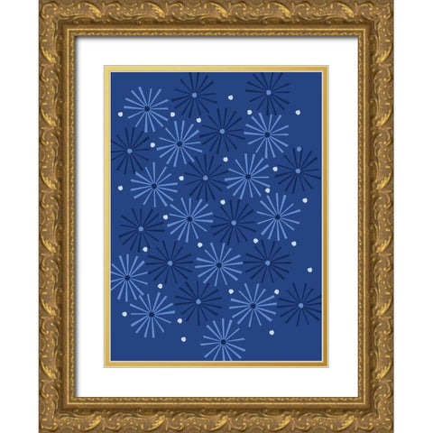 Cool Blue 1 Gold Ornate Wood Framed Art Print with Double Matting by Art Licensing Studio