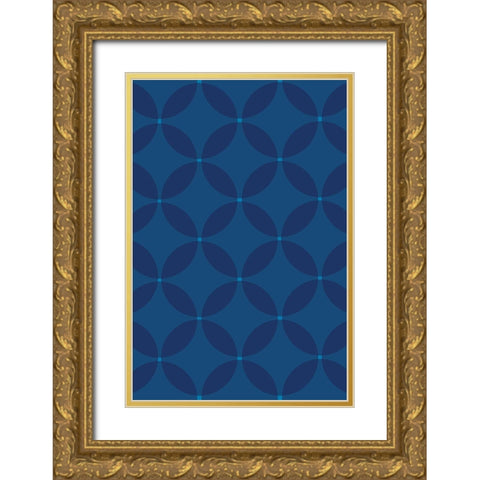 Cool Blue 4 Gold Ornate Wood Framed Art Print with Double Matting by Art Licensing Studio