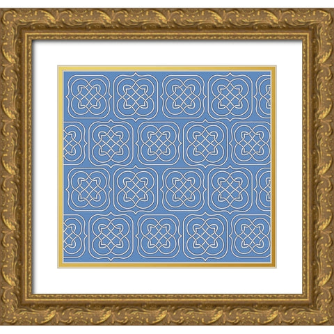 Cool Blue 5 Gold Ornate Wood Framed Art Print with Double Matting by Art Licensing Studio