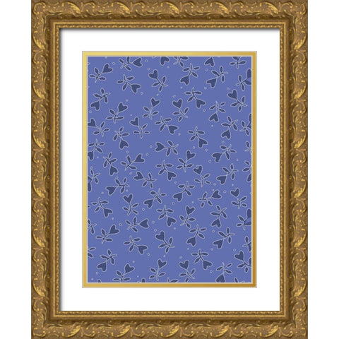 Cool Blue 8 Gold Ornate Wood Framed Art Print with Double Matting by Art Licensing Studio