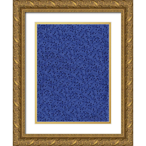 Cool Blue 10 Gold Ornate Wood Framed Art Print with Double Matting by Art Licensing Studio