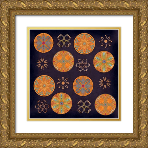 terra golden pattern Gold Ornate Wood Framed Art Print with Double Matting by Art Licensing Studio