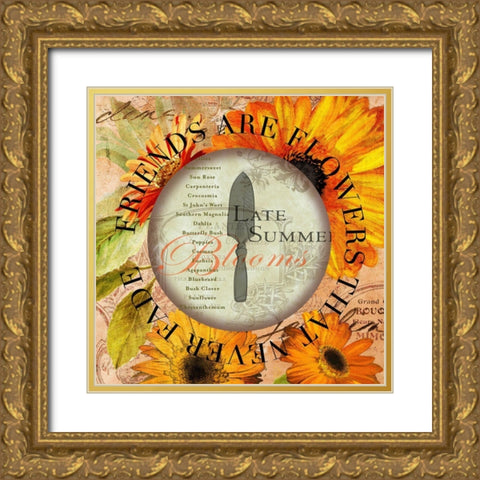 Circled Florals 2 Gold Ornate Wood Framed Art Print with Double Matting by Art Licensing Studio