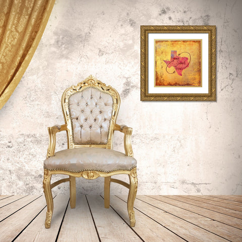 Sweet Texas Gold Ornate Wood Framed Art Print with Double Matting by Art Licensing Studio