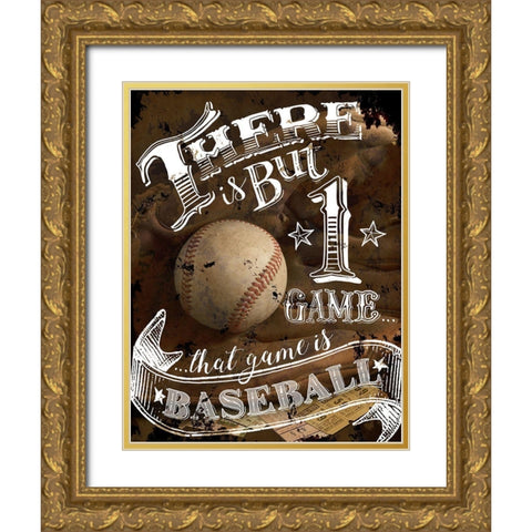 that Game is Baseball Gold Ornate Wood Framed Art Print with Double Matting by Art Licensing Studio