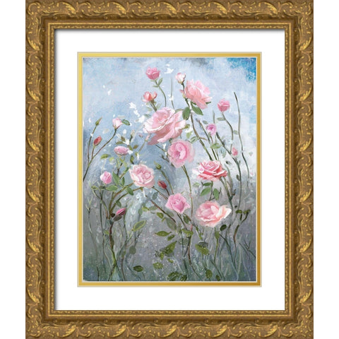 Blissful Meadow Gold Ornate Wood Framed Art Print with Double Matting by Art Licensing Studio