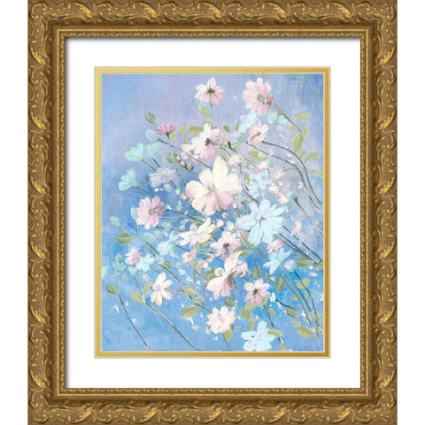 Spring Morning in Blue Gold Ornate Wood Framed Art Print with Double Matting by Art Licensing Studio