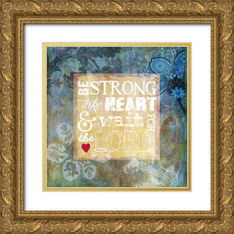 Heart Psalm I Gold Ornate Wood Framed Art Print with Double Matting by Art Licensing Studio