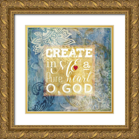 Heart Psalm II Gold Ornate Wood Framed Art Print with Double Matting by Art Licensing Studio