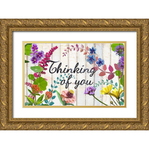 Garden Thinking of you Gold Ornate Wood Framed Art Print with Double Matting by Art Licensing Studio
