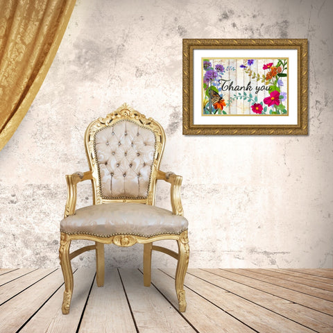 A Garden Thank you Gold Ornate Wood Framed Art Print with Double Matting by Art Licensing Studio