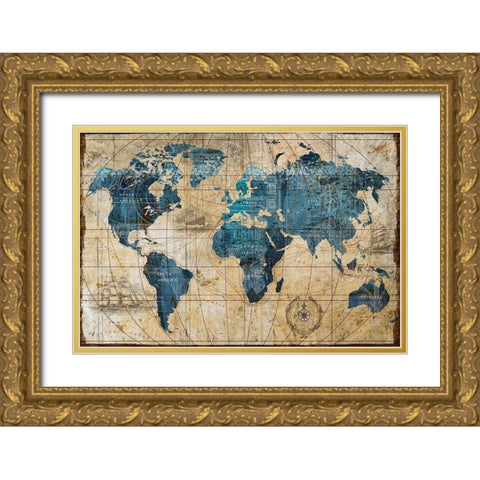 A Connected World Gold Ornate Wood Framed Art Print with Double Matting by Art Licensing Studio