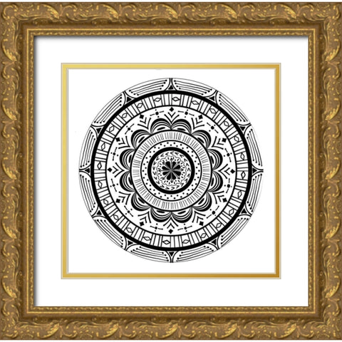 Aerial Dance Circle Gold Ornate Wood Framed Art Print with Double Matting by Art Licensing Studio