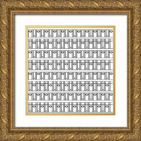 Aerial Column Stack Gold Ornate Wood Framed Art Print with Double Matting by Art Licensing Studio