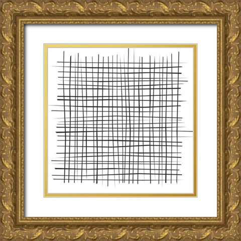 Aerial Criss Cross Gold Ornate Wood Framed Art Print with Double Matting by Art Licensing Studio