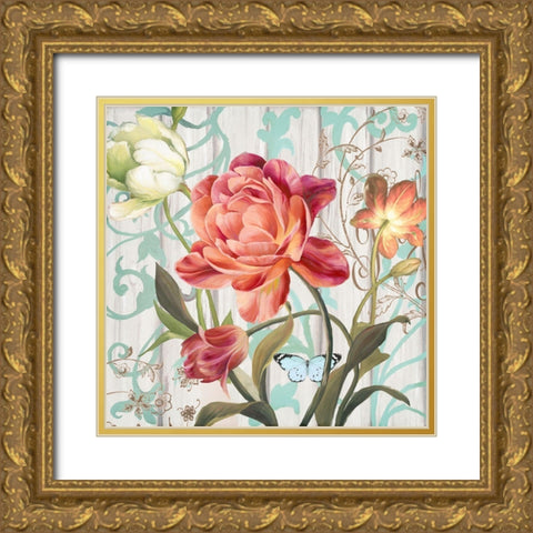 Rose Refresh Gold Ornate Wood Framed Art Print with Double Matting by Art Licensing Studio