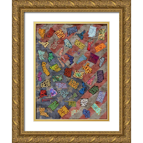 State Toss Gold Ornate Wood Framed Art Print with Double Matting by Art Licensing Studio