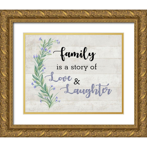 Family Love 1 Gold Ornate Wood Framed Art Print with Double Matting by Art Licensing Studio