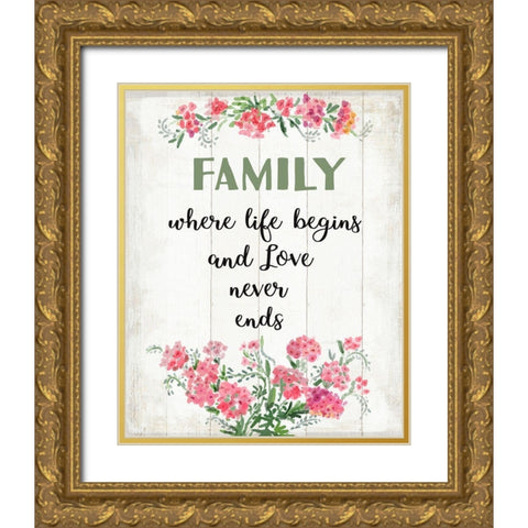 Family Love 2 Gold Ornate Wood Framed Art Print with Double Matting by Art Licensing Studio