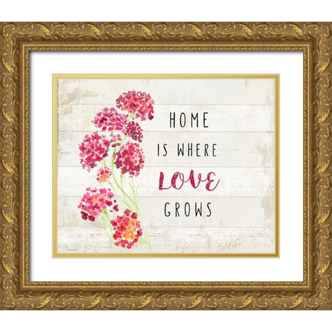 Home Love Gold Ornate Wood Framed Art Print with Double Matting by Art Licensing Studio