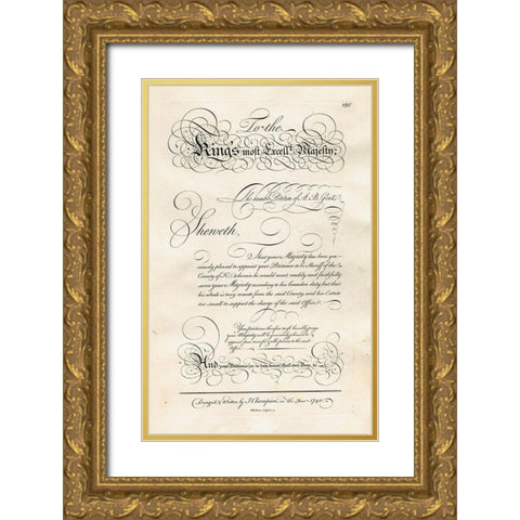 To the Kings Most Excellent Majesty Gold Ornate Wood Framed Art Print with Double Matting by Art Licensing Studio
