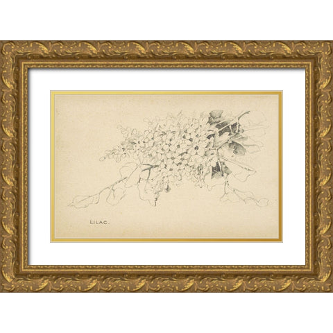 Lilac Gold Ornate Wood Framed Art Print with Double Matting by Art Licensing Studio