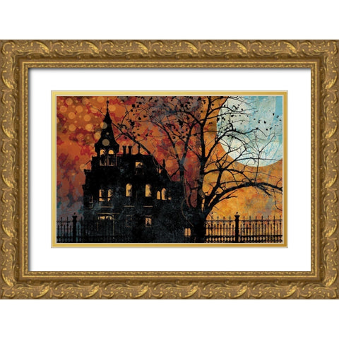 All Hallows Eve III Gold Ornate Wood Framed Art Print with Double Matting by Art Licensing Studio