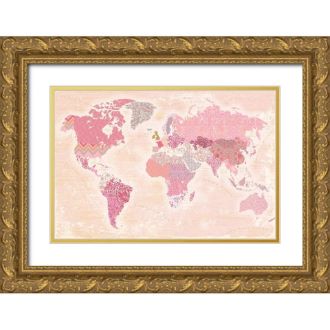 World of patterns Gold Ornate Wood Framed Art Print with Double Matting by Art Licensing Studio