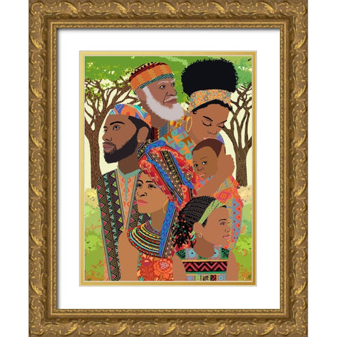 Staying Together Gold Ornate Wood Framed Art Print with Double Matting by Art Licensing Studio