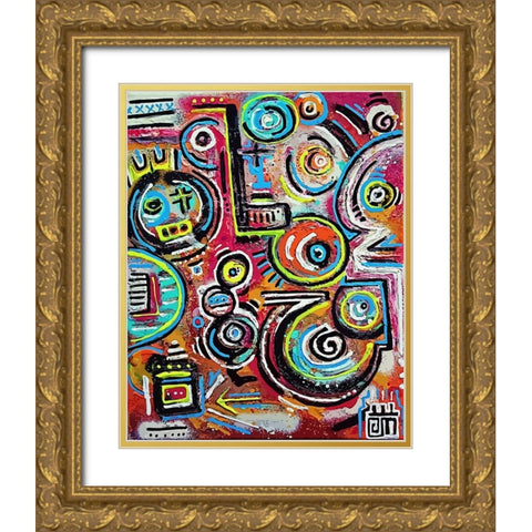 Discotheque Showboats Gold Ornate Wood Framed Art Print with Double Matting by Mcilwaine, Alloyius